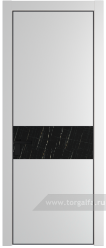Дверь со стеклом ProfilDoors 17PA Неро мрамор с профилем Черный матовый RAL9005 (Крем Вайт (RAL 120-02))