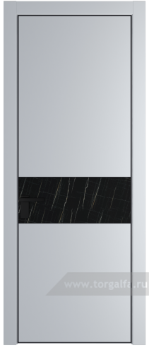 Дверь со стеклом ProfilDoors 17PA Неро мрамор с профилем Черный матовый RAL9005 (Лайт Грей (RAL 870-01))