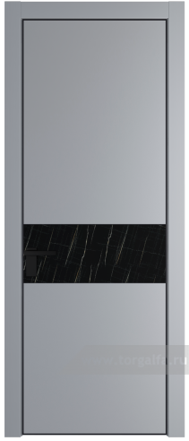 Дверь со стеклом ProfilDoors 17PA Неро мрамор с профилем Черный матовый RAL9005 (Смоки (RAL 870-02))