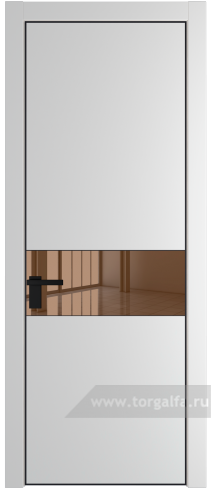 Дверь со стеклом ProfilDoors 17PA Зеркало Bronza с профилем Черный матовый RAL9005 (Крем Вайт (RAL 120-02))