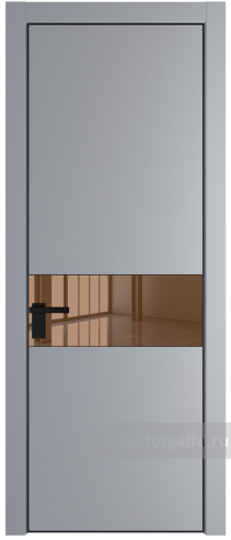 Дверь со стеклом ProfilDoors 17PA Зеркало Bronza с профилем Черный матовый RAL9005 (Смоки (RAL 870-02))