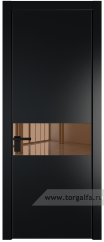 Дверь со стеклом ProfilDoors 17PA Зеркало Bronza с профилем Черный матовый RAL9005 (Блэк)