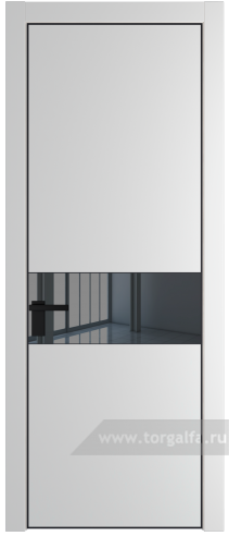 Дверь со стеклом ProfilDoors 17PA Зеркало Grey с профилем Черный матовый RAL9005 (Крем Вайт (RAL 120-02))