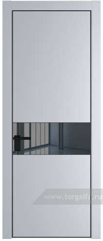 Дверь со стеклом ProfilDoors 17PA Зеркало Grey с профилем Черный матовый RAL9005 (Лайт Грей (RAL 870-01))
