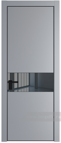 Дверь со стеклом ProfilDoors 17PA Зеркало Grey с профилем Черный матовый RAL9005 (Смоки (RAL 870-02))