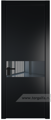 Дверь со стеклом ProfilDoors 17PA Зеркало Grey с профилем Черный матовый RAL9005 (Блэк)