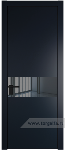 Дверь со стеклом ProfilDoors 17PA Зеркало Grey с профилем Черный матовый RAL9005 (Нэви Блу (RAL 7016))