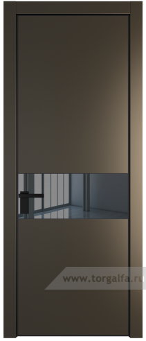 Дверь со стеклом ProfilDoors 17PA Зеркало Grey с профилем Черный матовый RAL9005 (Перламутр бронза)