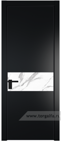 Дверь со стеклом ProfilDoors 17PA Нефи белый узор серебро с профилем Черный матовый RAL9005 (Блэк)