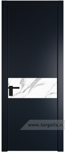 Дверь со стеклом ProfilDoors 17PA Нефи белый узор серебро с профилем Черный матовый RAL9005 (Нэви Блу (RAL 7016))