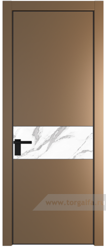 Дверь со стеклом ProfilDoors 17PA Нефи белый узор серебро с профилем Черный матовый RAL9005 (Перламутр золото)