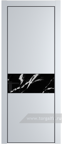 Дверь со стеклом ProfilDoors 17PA Нефи черный узор серебро с профилем Черный матовый RAL9005 (Вайт (RAL 110 96 02))