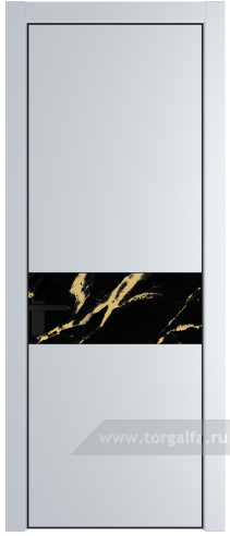 Дверь со стеклом ProfilDoors 17PA Нефи черный узор золото с профилем Черный матовый RAL9005 (Вайт (RAL 110 96 02))