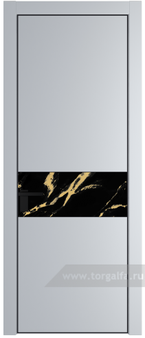 Дверь со стеклом ProfilDoors 17PA Нефи черный узор золото с профилем Черный матовый RAL9005 (Лайт Грей (RAL 870-01))