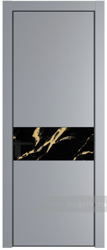 Дверь со стеклом ProfilDoors 17PA Нефи черный узор золото с профилем Черный матовый RAL9005 (Смоки (RAL 870-02))