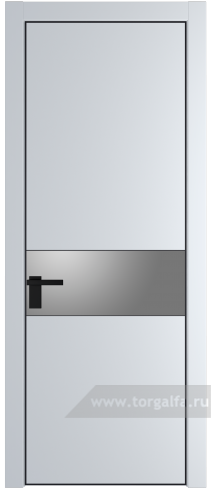 Дверь со стеклом ProfilDoors 17PA Lacobel Серебряный лак с профилем Черный матовый RAL9005 (Вайт (RAL 110 96 02))