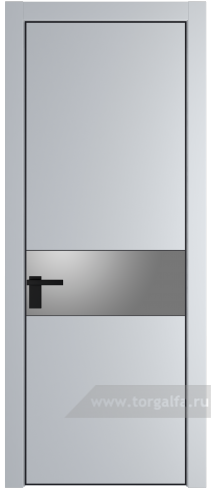 Дверь со стеклом ProfilDoors 17PA Lacobel Серебряный лак с профилем Черный матовый RAL9005 (Лайт Грей (RAL 870-01))