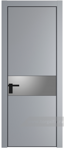 Дверь со стеклом ProfilDoors 17PA Lacobel Серебряный лак с профилем Черный матовый RAL9005 (Смоки (RAL 870-02))