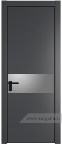 Дверь со стеклом ProfilDoors 17PA Lacobel Серебряный лак с профилем Черный матовый RAL9005 (Графит (Pantone 425С))