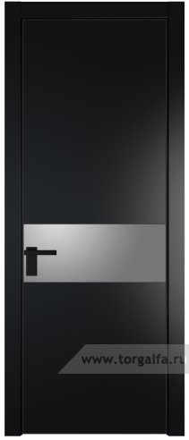 Дверь со стеклом ProfilDoors 17PA Lacobel Серебряный лак с профилем Черный матовый RAL9005 (Блэк)