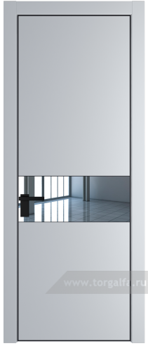 Дверь со стеклом ProfilDoors 17PA Зеркало с профилем Черный матовый RAL9005 (Лайт Грей (RAL 870-01))