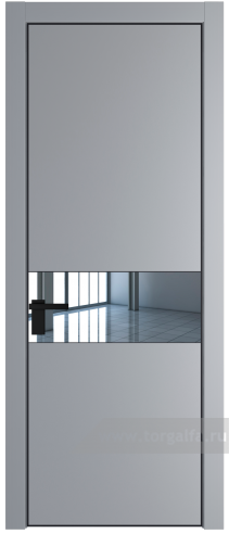 Дверь со стеклом ProfilDoors 17PA Зеркало с профилем Черный матовый RAL9005 (Смоки (RAL 870-02))