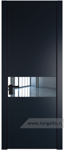 Дверь со стеклом ProfilDoors 17PA Зеркало с профилем Черный матовый RAL9005 (Нэви Блу (RAL 7016))