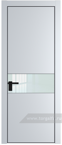 Дверь со стеклом ProfilDoors 17PA Lacobel Белый лак с профилем Черный матовый RAL9005 (Вайт (RAL 110 96 02))
