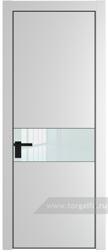 Дверь со стеклом ProfilDoors 17PA Lacobel Белый лак с профилем Черный матовый RAL9005 (Крем Вайт (RAL 120-02))