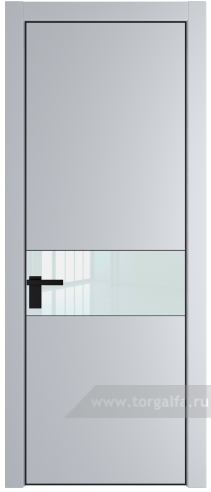 Дверь со стеклом ProfilDoors 17PA Lacobel Белый лак с профилем Черный матовый RAL9005 (Лайт Грей (RAL 870-01))