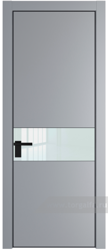 Дверь со стеклом ProfilDoors 17PA Lacobel Белый лак с профилем Черный матовый RAL9005 (Смоки (RAL 870-02))