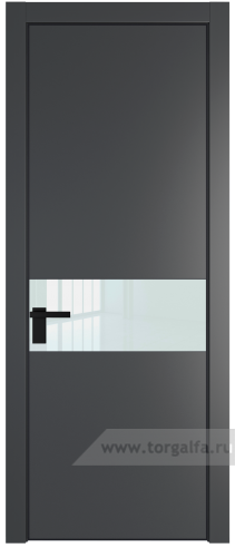 Дверь со стеклом ProfilDoors 17PA Lacobel Белый лак с профилем Черный матовый RAL9005 (Графит (Pantone 425С))