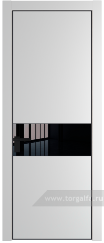 Дверь со стеклом ProfilDoors 17PA Lacobel Черный лак с профилем Черный матовый RAL9005 (Крем Вайт (RAL 120-02))