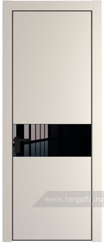 Дверь со стеклом ProfilDoors 17PA Lacobel Черный лак с профилем Черный матовый RAL9005 (Кремовая Магнолия (RAL 120-04))