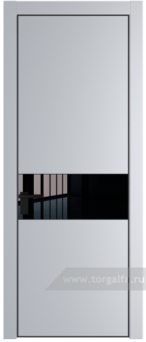Дверь со стеклом ProfilDoors 17PA Lacobel Черный лак с профилем Черный матовый RAL9005 (Лайт Грей (RAL 870-01))