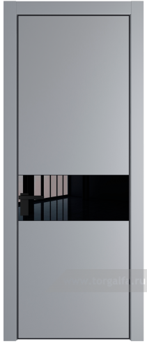 Дверь со стеклом ProfilDoors 17PA Lacobel Черный лак с профилем Черный матовый RAL9005 (Смоки (RAL 870-02))