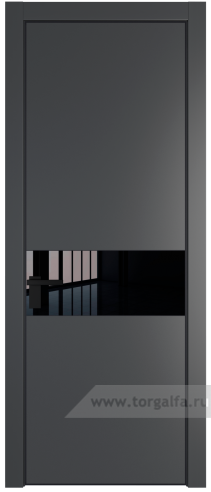 Дверь со стеклом ProfilDoors 17PA Lacobel Черный лак с профилем Черный матовый RAL9005 (Графит (Pantone 425С))