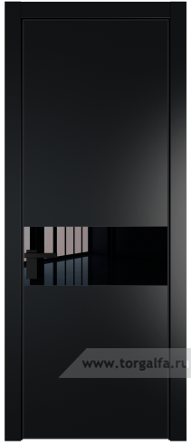 Дверь со стеклом ProfilDoors 17PA Lacobel Черный лак с профилем Черный матовый RAL9005 (Блэк)
