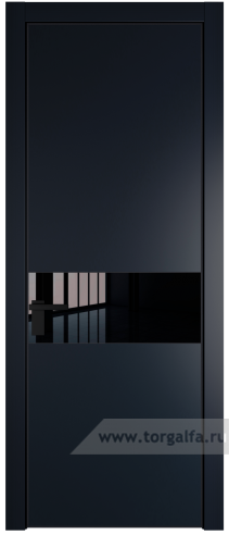 Дверь со стеклом ProfilDoors 17PA Lacobel Черный лак с профилем Черный матовый RAL9005 (Нэви Блу (RAL 7016))
