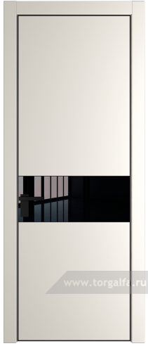 Дверь со стеклом ProfilDoors 17PA Lacobel Черный лак с профилем Черный матовый RAL9005 (Перламутр белый)