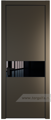 Дверь со стеклом ProfilDoors 17PA Lacobel Черный лак с профилем Черный матовый RAL9005 (Перламутр бронза)