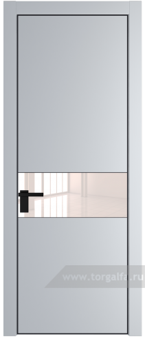 Дверь со стеклом ProfilDoors 17PA Lacobel Перламутровый лак с профилем Черный матовый RAL9005 (Лайт Грей (RAL 870-01))