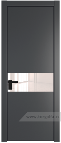Дверь со стеклом ProfilDoors 17PA Lacobel Перламутровый лак с профилем Черный матовый RAL9005 (Графит (Pantone 425С))