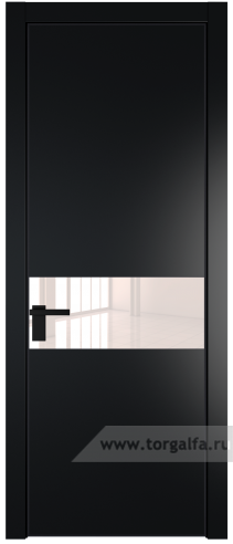 Дверь со стеклом ProfilDoors 17PA Lacobel Перламутровый лак с профилем Черный матовый RAL9005 (Блэк)