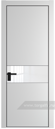 Дверь со стеклом ProfilDoors 17PA Лак классик с профилем Черный матовый RAL9005 (Крем Вайт (RAL 120-02))