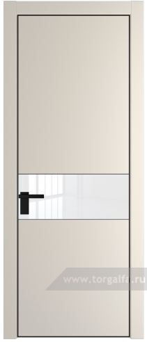 Дверь со стеклом ProfilDoors 17PA Лак классик с профилем Черный матовый RAL9005 (Кремовая Магнолия (RAL 120-04))