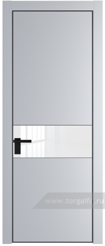 Дверь со стеклом ProfilDoors 17PA Лак классик с профилем Черный матовый RAL9005 (Лайт Грей (RAL 870-01))