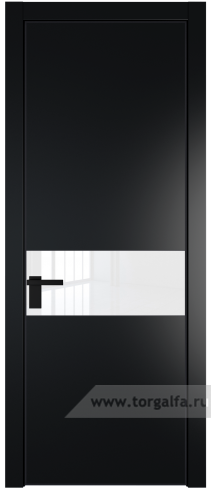 Дверь со стеклом ProfilDoors 17PA Лак классик с профилем Черный матовый RAL9005 (Блэк)