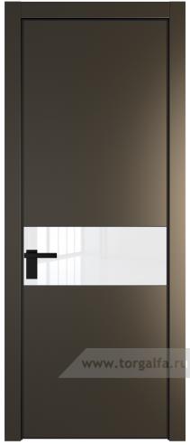 Дверь со стеклом ProfilDoors 17PA Лак классик с профилем Черный матовый RAL9005 (Перламутр бронза)