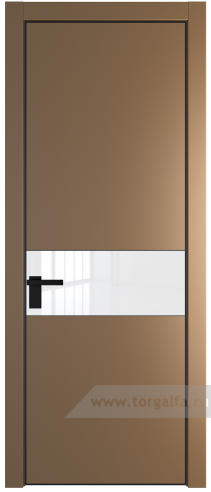 Дверь со стеклом ProfilDoors 17PA Лак классик с профилем Черный матовый RAL9005 (Перламутр золото)